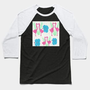 Flamingos in Paradise Tropical Print Baseball T-Shirt